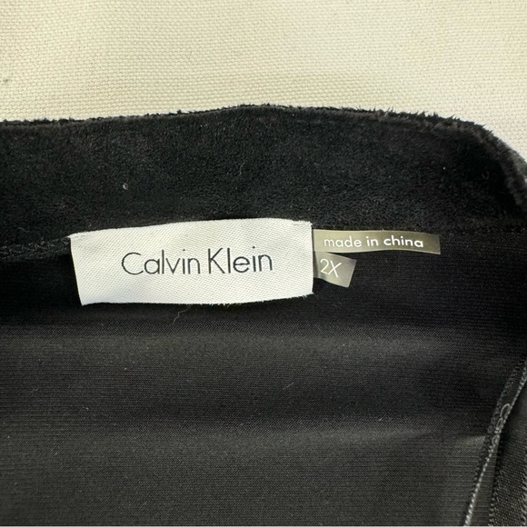 NEW Calvin Klein Vegan Suede Front asymmetrical zip jacket with stretchy back 2X - Picture 5 of 11